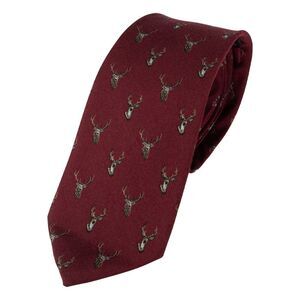 Jack Pyke Stag Silk Tie / Burgundy